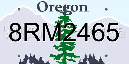 8RM2465 Oregon License Plate