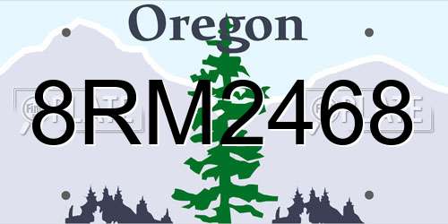 8RM2468 Oregon License Plate