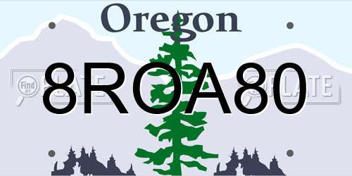 8ROA80 Oregon License Plate
