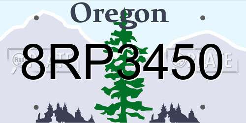 8RP3450 Oregon License Plate