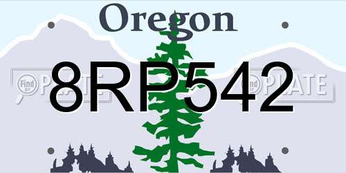 8RP542 Oregon License Plate