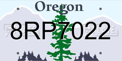 8RP7022 Oregon License Plate