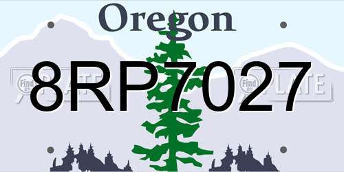 8RP7027 Oregon License Plate