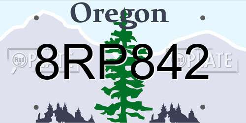 8RP842 Oregon License Plate