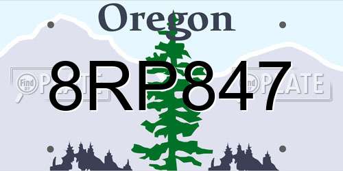 8RP847 Oregon License Plate