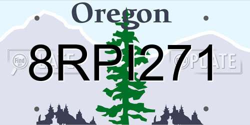8RPI271 Oregon License Plate
