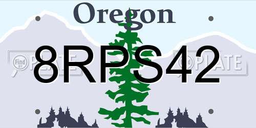8RPS42 Oregon License Plate