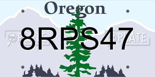 8RPS47 Oregon License Plate