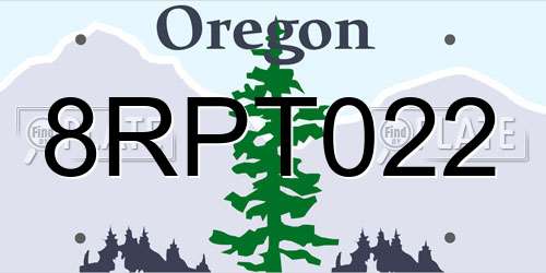 8RPT022 Oregon License Plate