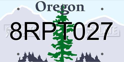 8RPT027 Oregon License Plate