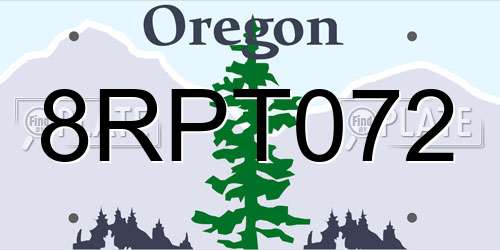 8RPT072 Oregon License Plate