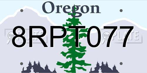 8RPT077 Oregon License Plate
