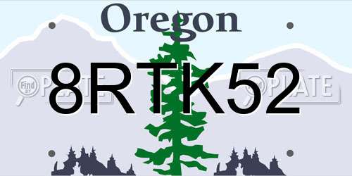 8RTK52 Oregon License Plate