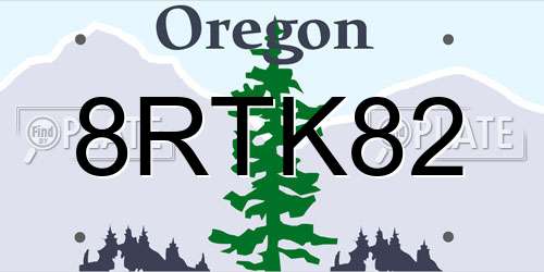 8RTK82 Oregon License Plate