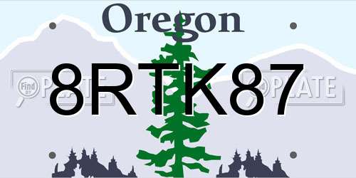 8RTK87 Oregon License Plate