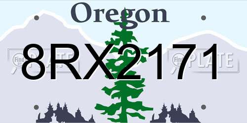 8RX2171 Oregon License Plate