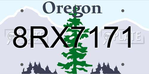 8RX7171 Oregon License Plate