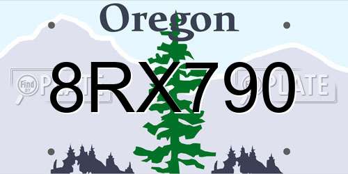 8RX790 Oregon License Plate