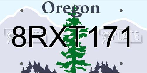 8RXT171 Oregon License Plate