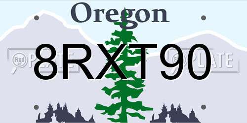 8RXT90 Oregon License Plate