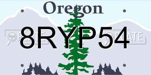 8RYP54 Oregon License Plate