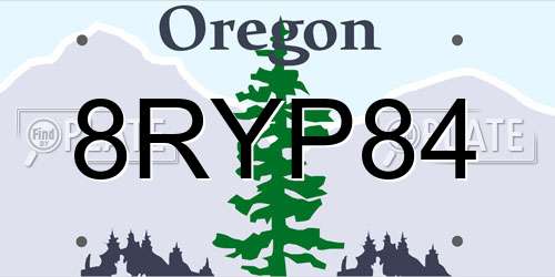 8RYP84 Oregon License Plate