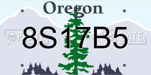 8S17B5 Oregon License Plate