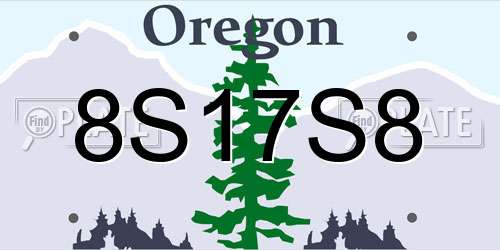 8S17S8 Oregon License Plate