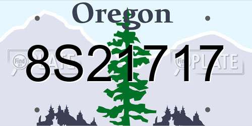 8S21717 Oregon License Plate