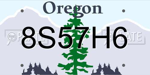 8S57H6 Oregon License Plate