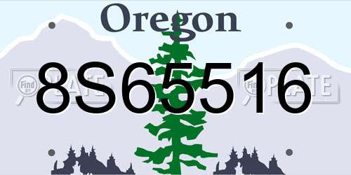 8S65516 Oregon License Plate
