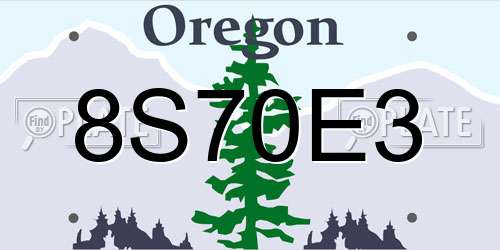 8S70E3 Oregon License Plate