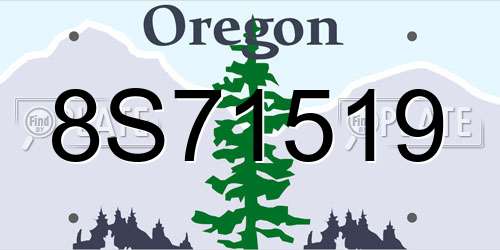 8S71519 Oregon License Plate