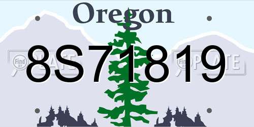 8S71819 Oregon License Plate