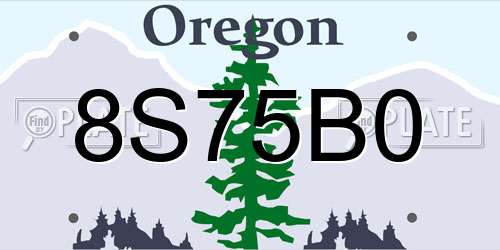 8S75B0 Oregon License Plate