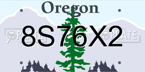 8S76X2 Oregon License Plate