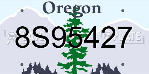 8S95427 Oregon License Plate