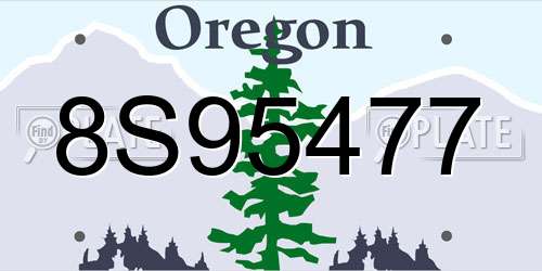 8S95477 Oregon License Plate