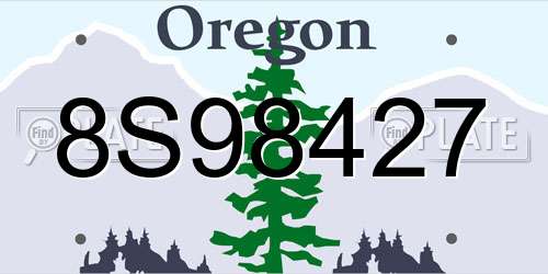 8S98427 Oregon License Plate
