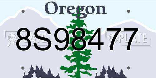8S98477 Oregon License Plate