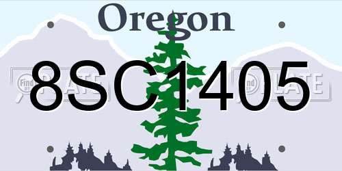 8SC1405 Oregon License Plate