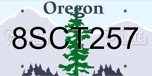 8SCT257 Oregon License Plate