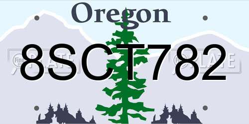 8SCT782 Oregon License Plate