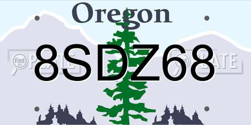 8SDZ68 Oregon License Plate