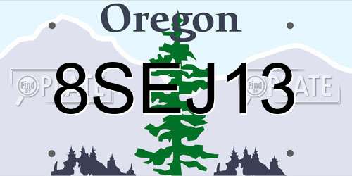 8SEJ13 Oregon License Plate