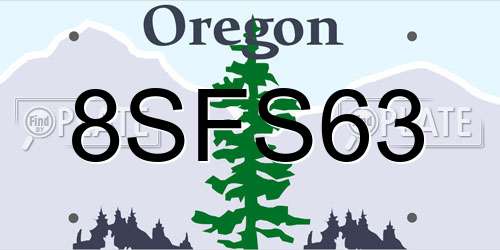 8SFS63 Oregon License Plate