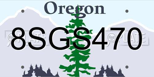 8SGS470 Oregon License Plate
