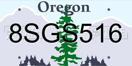 8SGS516 Oregon License Plate