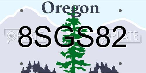 8SGS82 Oregon License Plate