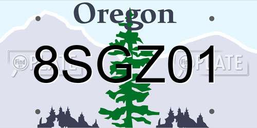 8SGZ01 Oregon License Plate